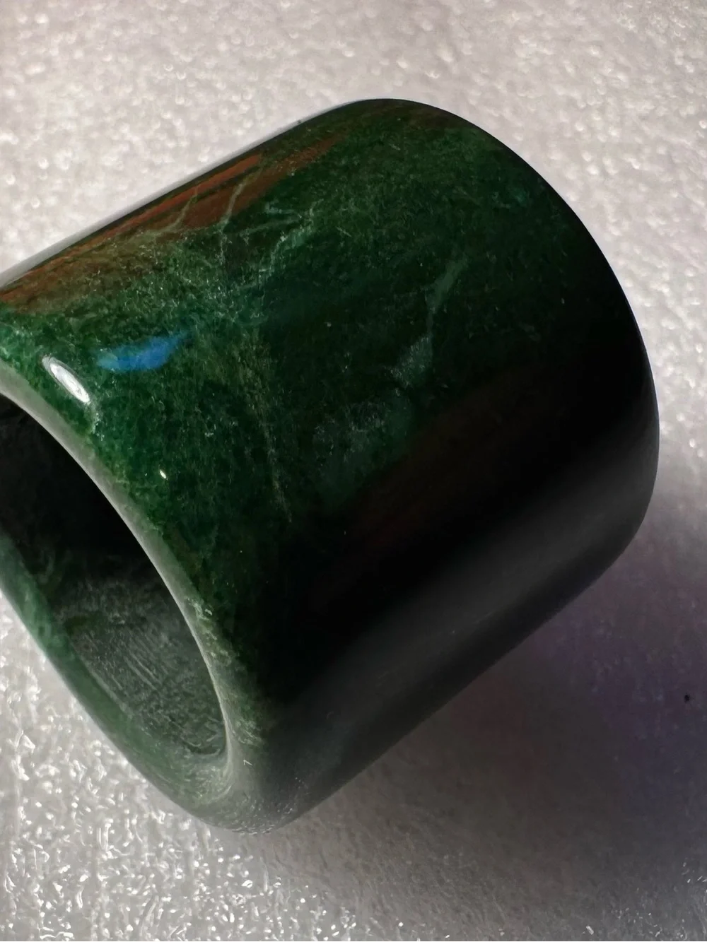 Polished Green Stone Wide Band Ring - Women Jewelry Rings